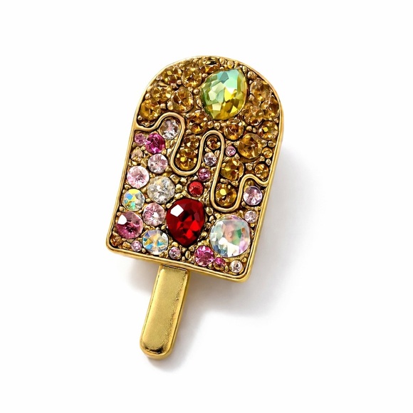 The Unbranded Brand Jewelry - Gold and Multicolor Popsicle Brooch 🍦
